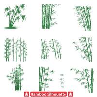 AI generated Minimalist Bamboo Outline Set vector