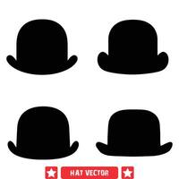 Hat Silhouette Designs  Diverse Collection of Stylish Headwear for Fashion Designers and DIY Projects vector