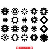 Radiant Petals  Vibrant Flower Vector Silhouettes to Bring Life to Your Designs