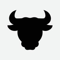 Angry Bull Silhouette Vector Art Illustration Design Template