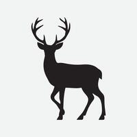 Deer Running Jumping Standing Silhouette Vector Illustration