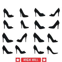 Stylish Steps  High Heel Vector Silhouette Bundle for Creative Creations