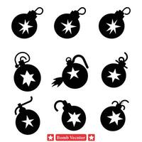 Incendiary Icons CuttingEdge Bomb Vector Silhouettes for Innovative Designs