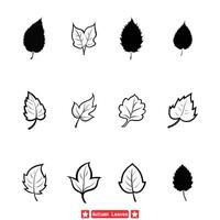AI generated Seasonal Leaf Shadows Set vector