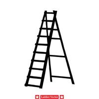 Step Up Your Game  Ladder Silhouettes for Visual Projects vector