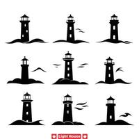 Seaside Sentinels  Illuminate Your Creativity with this Lighthouse Vector Compilation