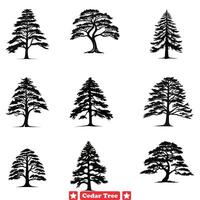 AI generated Timeless Cedar Trees in Vector Adding Depth to Your Designs