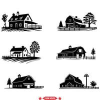 AI generated Homestead Haven  Vector Silhouettes Capturing Farm Life