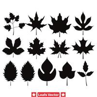 Sylvan Serenade  Enchanting Vector Leaf Silhouettes