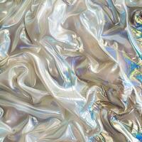 AI generated A white fabric with a shiny, iridescent surface photo