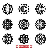 cósmico creaciones mandala vector conjunto para celestial arte