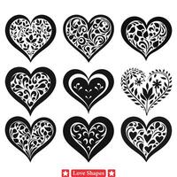 Enchanting Affection Set  Magical Love Shapes Vector Collection for Enchanting Art