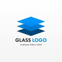 Creative design glass logo template vector