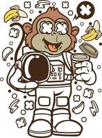 Monkey Astronaut art vector