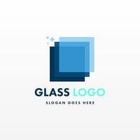 Creative design glass logo template vector