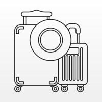 Outline Image Stok Various Kinds Travel Luggage vector