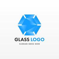 Creative design glass logo template vector