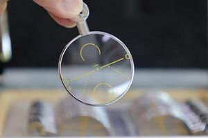 Glasses lens for eye exam photo