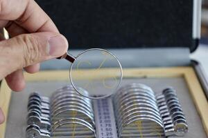Glasses lens for eye exam photo