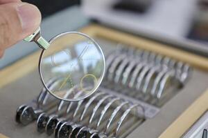 Glasses lens for eye exam photo