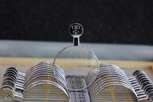 Glasses lens for eye exam photo