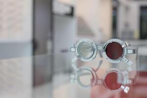 Eye exam, glasses eye exam photo