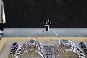 Glasses lens for eye exam photo