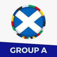 Scotland flag stylized for European football tournament 2024. vector