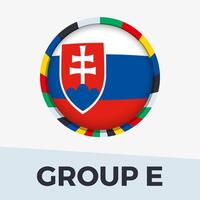 Slovakia flag stylized for European football tournament 2024. vector