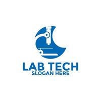 Microscope Lab Logo vector icon,Medical Laboratory Observer Logo Design Template