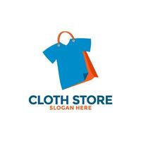 camiseta con bolso tienda ropa Tienda logo diseño inspiración. paño tienda logo vector modelo