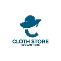 clothing store with initial letter C logo design inspiration. Cloth Shop logo vector template