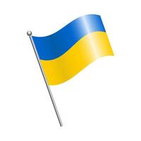 Ukrainian flag. The national canvas of blue and yellow flutters in the wind.  Vector. vector