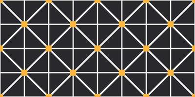 Geometric shapes and lines form a seamless pattern with a black background. Vector. vector