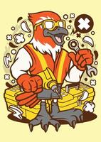 Bird Mechanic Worker vector