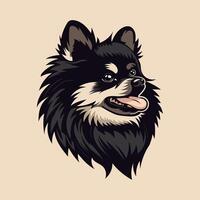 pomeranio perro cara valores vector ilustración