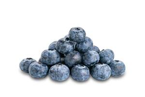 Pile of fresh ripe blueberry isolated on white background with clipping path. photo