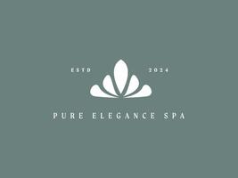 Clean and Minimal Logo Template with Initial and Wordmark for Pure Elegance Spa, cosmetic, and beauty business vector