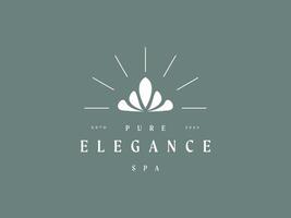 Clean and Minimal Logo Template with Initial and Wordmark for Pure Elegance Spa, cosmetic, and beauty business vector