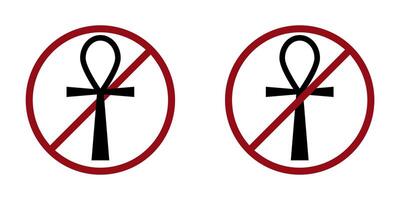 religion ban prohibit icon. Not allowed religion. vector