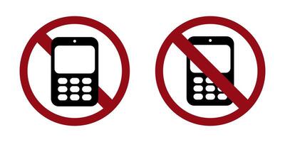 mobile phone ban prohibit icon. Not allowed smart phones vector