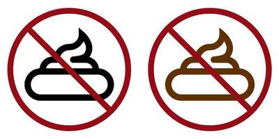 dog shit ban prohibit icon. Not allowed animal poop. vector