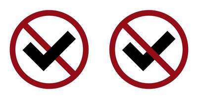 votar prohibición prohibir icono. no permitido garrapata vector