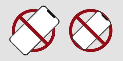 mobile phone ban prohibit icon. No smart phones vector