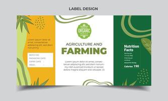 pesticides Organic product packaging label design template vector