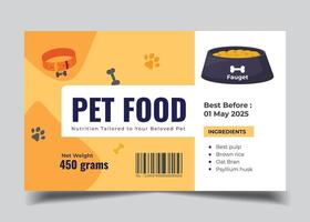 Animal Food Pet food Label Design Template vector