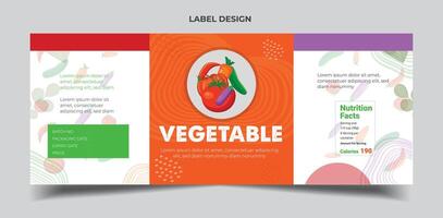 Fresh Vegetable product packaging label design template vector