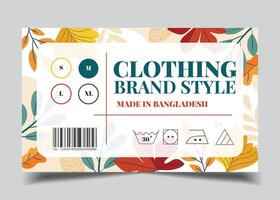 Label Design Garment Printable customizable clothing label template vector