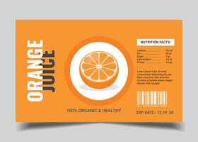 label for organic fruit product orange juice advertisement vector