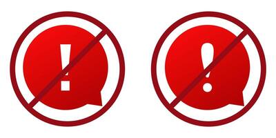 exclamation ban prohibit icon. Not allowed exclamation mark vector